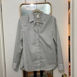 Striped button down long sleeved shirt